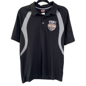 Harley Davidson Men's 115th Anniversary Polo Shirt M Black‎ Australia RARE Biker